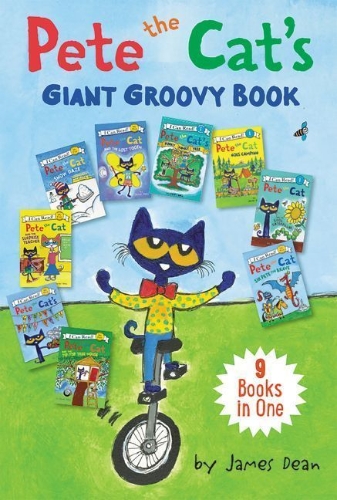 Buchcover und Innenansicht für das Buch: Pete the Cat's Giant Groovy Book
