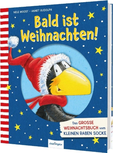 Buchcover und Innenansicht für das Buch: Der kleine Rabe Socke: Bald ist Weihnachten!
