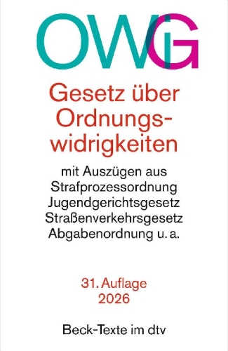 Buchcover und Innenansicht für das Buch: Gesetz über Ordnungswidrigkeiten. OWiG