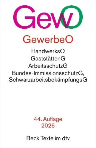 Buchcover und Innenansicht für das Buch: Gewerbeordnung