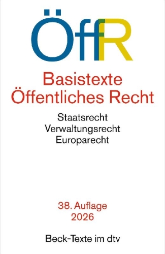 Buchcover und Innenansicht für das Buch: Basistexte Öffentliches Recht. ÖffR